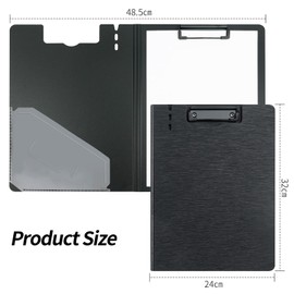 URbantin A4 Clipboard Folder,10 Pack Foldable Clipboards with Pocket for Business,Office,School or Restaurant (Black)