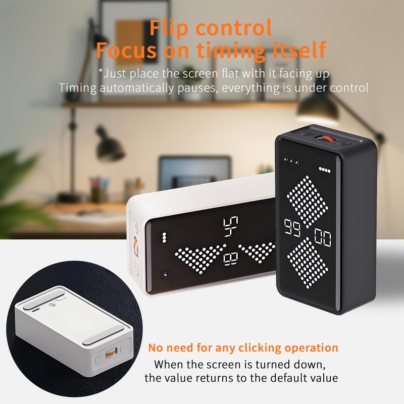 Qumox F8 Hourglass Gravity Timer – Digital Flip Countdown &