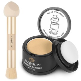 Root Touch Up Sets,Hairline Powder for Women Cover Up- Hairline Concealer for Thin and Thinning Hair, Water & Sweat Resistant,With Makeup Brush (Light Blonde, Med-Makeup Brush)