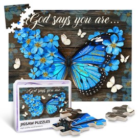 Christian Jigsaw Puzzles for Adults 500 Pieces God Says You are Jigsaw Puzzles Bible Religious Wooden Puzzle Butterfly Scripture Puzzle Fun Family Game Motivational Educational Intellectual