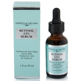 RETINOL 2.5 Serum, Professional Strength Anti- Aging Formula With Hyaluronic Acid and Vitamin E by Essence of Arcadia, Minimize Wrinkles, Fade Dark...