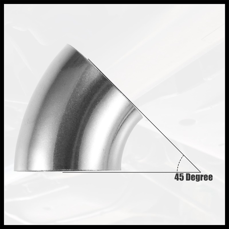 Hihaha 4 Pcs OD 2.5 Inch 45 Degree SS304 Stainless