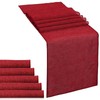 LuoluoHouse Burgundy Table Runner Roll Farmhouse Burlap Table Runners 6