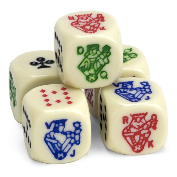 Brybelly Set of 5 Poker Dice, Great for Travel