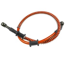 MOCNT Orange 120cm Motorrad Bremsschlauch 28 Grad Verstärkter Hydraulischer Bremsölschlauch Motocross Bremskupplung Ölschlauch Stahl Bremsleitung Bremse Kupplung mit Feder