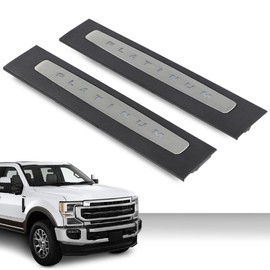 G-PLUS LED Illuminated Platinum Door Sill Plate Set Compatible with Ford F250 F350 F450 F550 Super Duty 2017-2022 Crew Cab Only HC3Z-2613208-AA HC3Z-2613209-AA