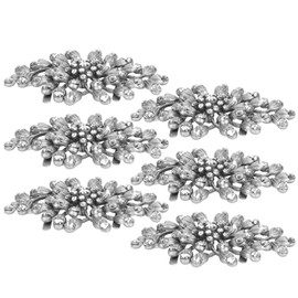 6Pcs Shoe Clips All Match Boots Buckle Uppers Wedding Party Decoration Accessories(HW6441 Silver Edge Flowered Dot Diamond )