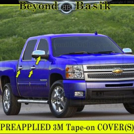 Torox 2007-2013 SILVERADO SIERRA Crew Chrome 4 Door Handle COVERS+Mirror noPsgrKeyHole