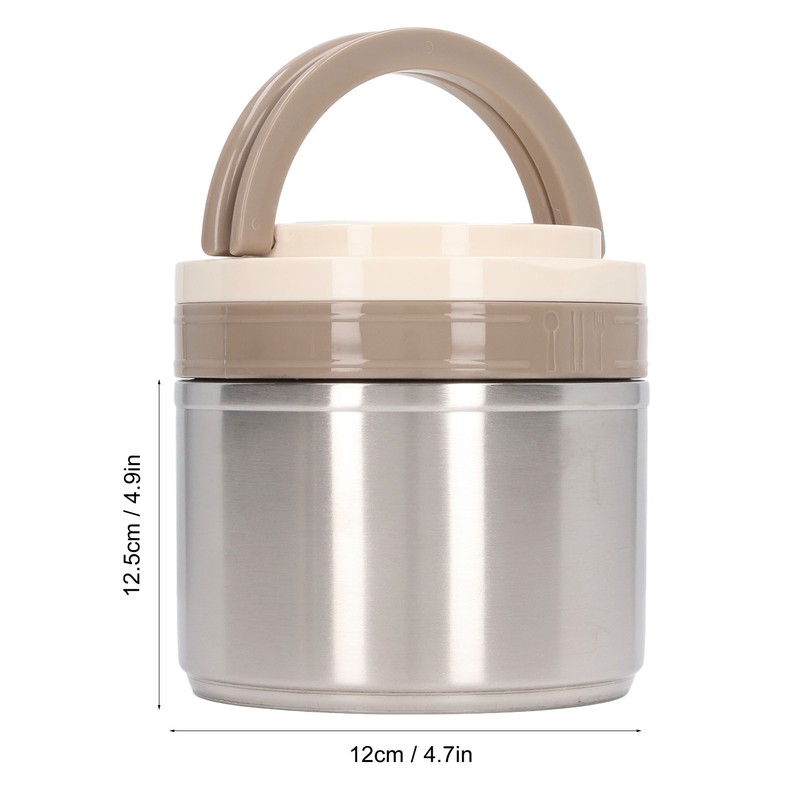 304 Stainless Steel Porridge Box Portable Round Insulated Lunch Container