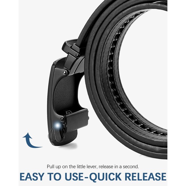 BOSTANTEN Men's Leather Belt with Ratchet Clasp for Men, Elegant