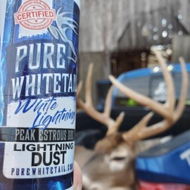 Pure Whitetail White Lightning Power Dust – Peak Estrous | Doe Scent Mock Scrape Scent | Estrous Scnet from One Doe During Peak Estrous Cycle | Hunting Scent Eliminator | Cover Scent | 4 oz Bottle