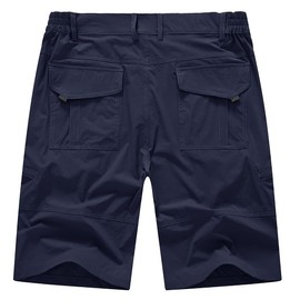 YSENTO Mens Outdoor Cargo Work Shorts Quick Dry Lightweight Hiking Walking Camping Multi-pocket Golf Shorts(Navy,30)