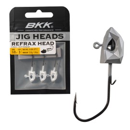 BKK Refrax Jig Head | 1X | Swimbait Fishing | 25% Stronger HCS Wire | 3D Holographic Eyes | Forged | Needle Point (White, 0.25, Ounces)