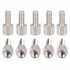 DTGN 4#-40x5x8mm (DxHLxML) - Latón Hexagonal Separador - 100 Paquete - Bueno para Electrónica Máquina - Macho a Hembra Espaciador Tornillo Tuercas - Plata