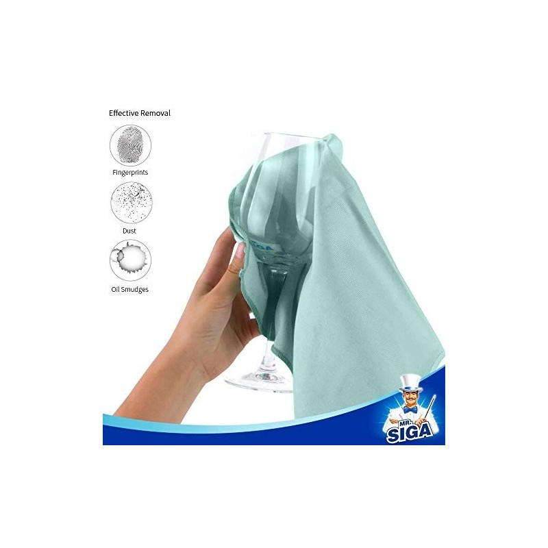 Mr.siga Ultra Fine Microfiber Cloths For Glass, Pack Of 12,