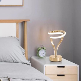 ELINKUME Gold Tischleuchte LED Desk Lamps 12W,Dimmable Table Lamp with 3 Color Temperaturesfor Home&Office,Bedside Lighting Fixture for Reading,Working,Study,Contemporary Nightstand Lamp Verdrahtet