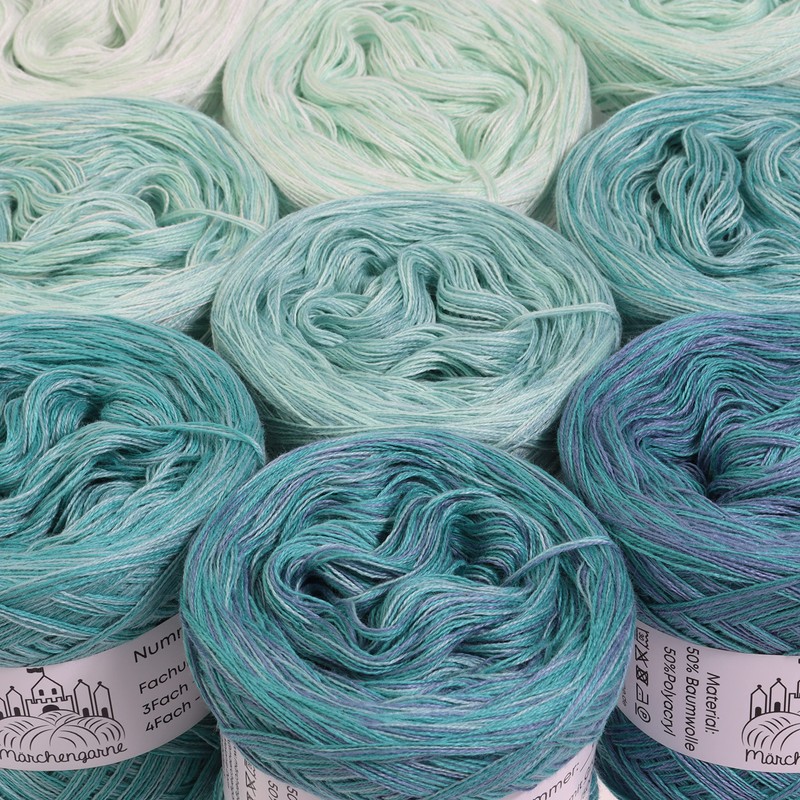 Gradient Yarn Bobbel Candy Box, 4-Ply Mint Drops Mini Box,