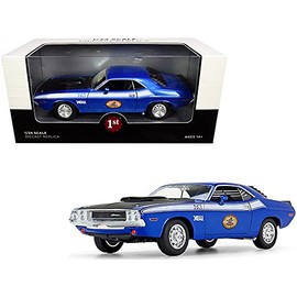 1970 Dodge Challenger T/A 340 Six Pack Blue Metallic The Busted Knuckle Garage 1/24 Diecast Model Car by First Gear 49-3173B7