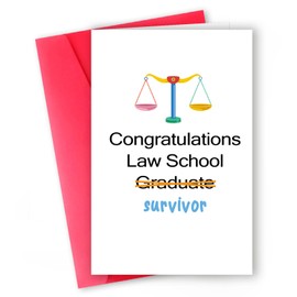 MQMRYeto Funny Graduation Card For Law School Graduate, Law School Survivor Congratulation Card, Congratulations Grad Card For Law Degree Student