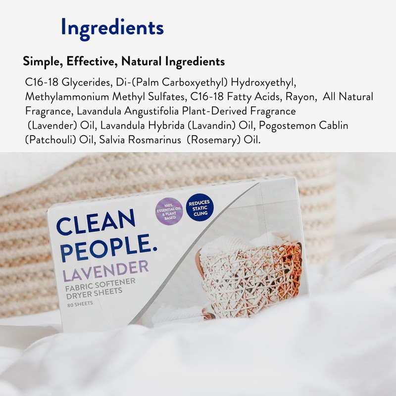 The Clean People Fabric Softener Sheets - Dryer Sheets -