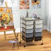 SILKYDRY 10 Drawers Rolling Storage Cart, Roller Cart Organizer for