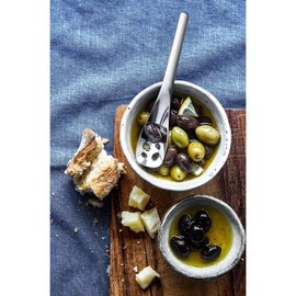 WMF Nuova Servierlöffel perforiert 16 cm, Olivenlöffel, Kappernlöffel, Cromargan Edelstahl poliert, spülmaschinengeeignet