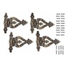 The Metal Magician Antique Brass T-Strap Hinges, Pack of 4