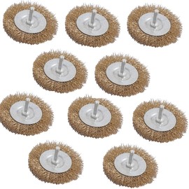 10Pcs Wire Wheel Brush, Coarse Steel Wires Polishing Wheels Attachment with 6mm Shank for Descaling and Rust Removal (40mm)