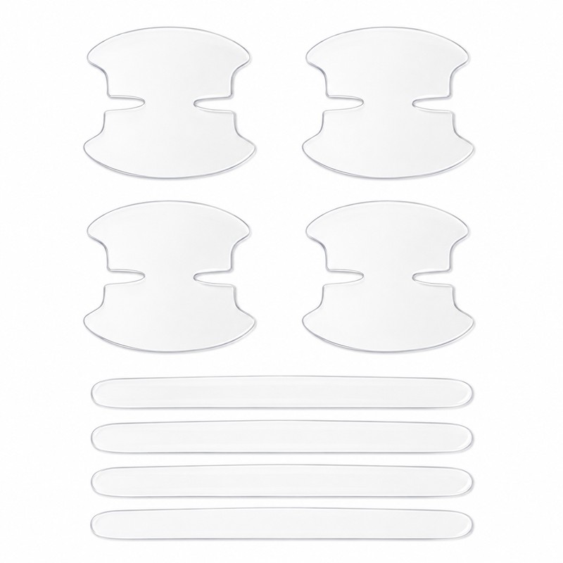 8-Piece Transparent Car Door Handle Scratch Protection Film Set