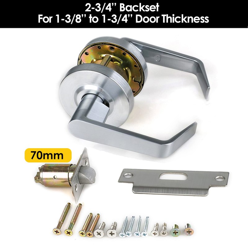 HISAFE 70mm Latch Commercial Door Lever Passage Lever Door Lock