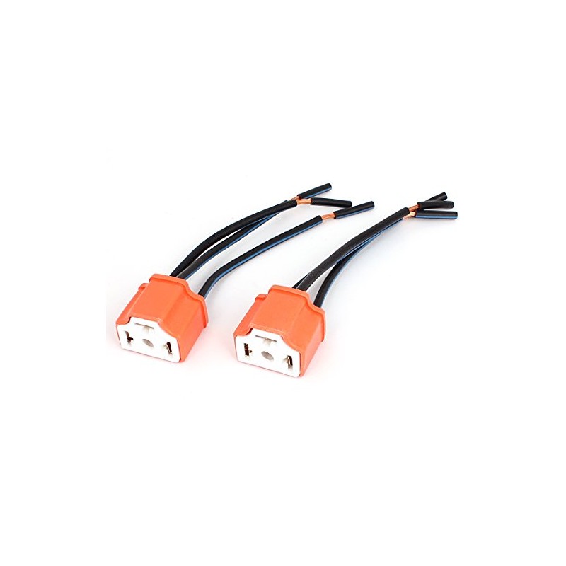 sourcingmap 2pcs H4 Bulb Socket Wire Harness Cable Connector