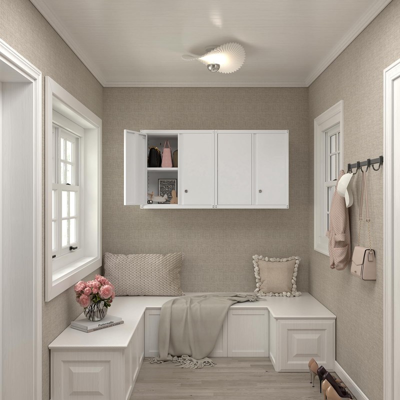 IRONFFICE Steel Wall Cabinet,Kitchen Cabinets Wall Mounted with Doors,Wall Mount