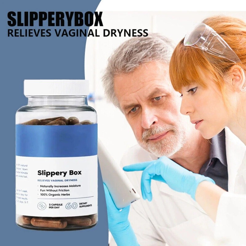 1/2/3 Pack Slippery Box Slippery Elm Bark Caps for Vaginal