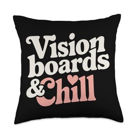 Manifestation Vision Board Goal Setting Dream Big Visualize Throw Pillow