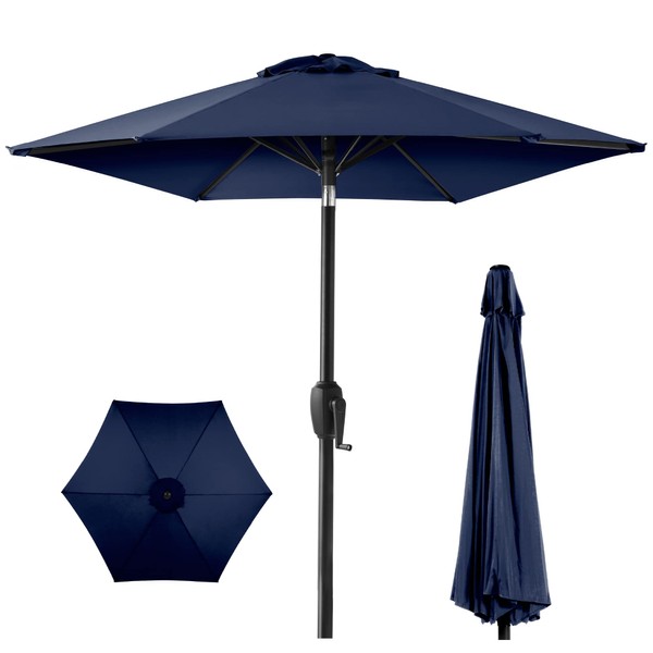 Best Choice Products 7.5ft Heavy-Duty Round Outdoor Market Table Patio