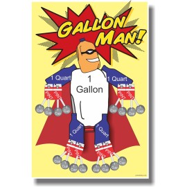 Gallon Man - NEW Classroom Math and Science Poster