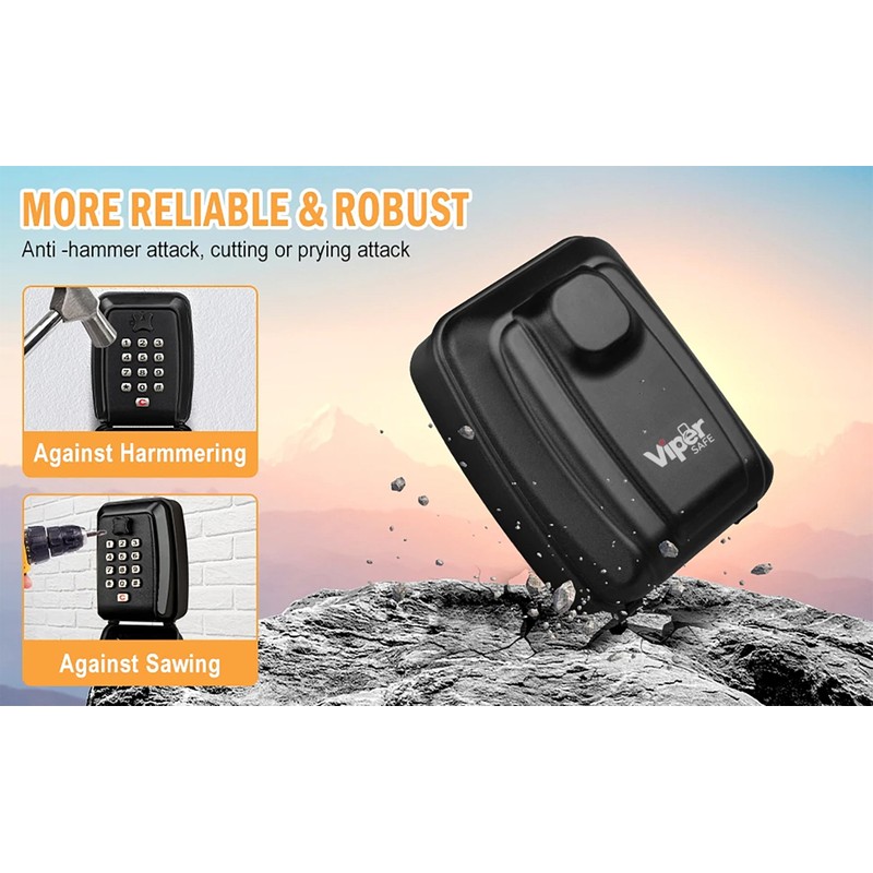 ViperSafe - Outdoor Wall Mounted Key Safe Box with 12-digit