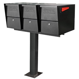 Mail Boss 7140 Box Spreader Bar for Three-Mailbox Applications, 3, Black