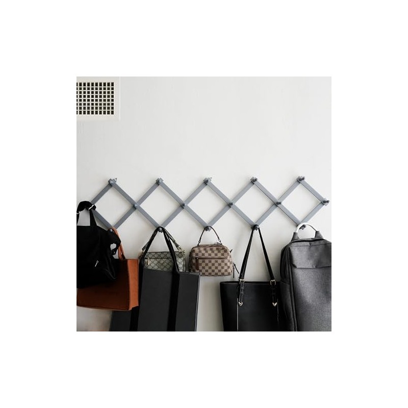 SKOLOO Accordion Wall Hanger with 16 Hooks, Modern Expandable Coat