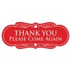 Designer Thank You Please Come Again Sign -Red - Large