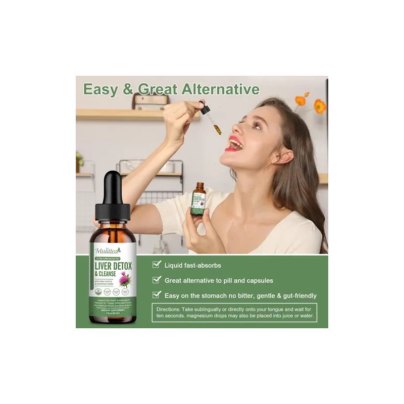 Mulittea Gotas Herbales Detox Hepático - 2 Pack 60ml -