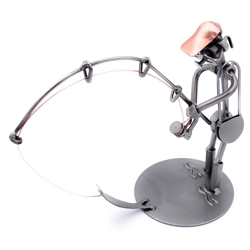 STEEMO Screw Man Fishing Gift Metal Art Decoration 18 x