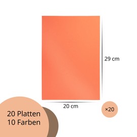 MCE-Commerce Rubber Rubber Boards | 20 Plates | A4 20 x 29 cm | 2 mm Thick | Foam Panels, Colourful, A705020