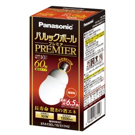 Panasonic EFA15EL10E17H2 Park Ball Premier A15 Type Bulb 60 Type Base Diameter 0.7 inch (17 mm) Light Bulb Color
