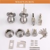Probrico Satin Nickel Entry Door Knob and Double Cylinder Deadbolt