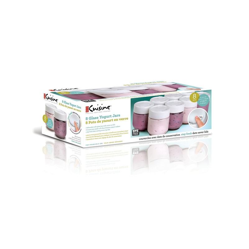 Glass Yogurt Jars, Set of 8