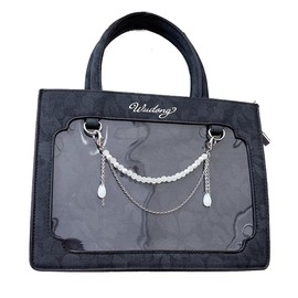 Flower Pattern Pain Bag, Black
