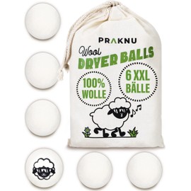 Tumble Dryer Balls Set of 6 – 100% Eco Sheep's Wool – Soft Laundry – Short Drying Time