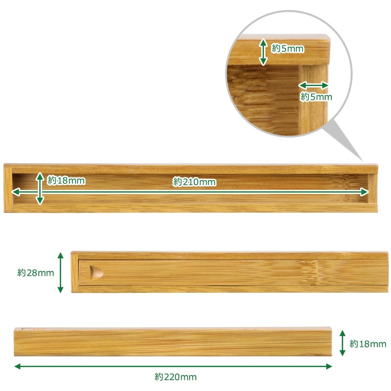 Morikuru TK03-09 Chopsticks Case, Made in Japan, Slide, Chopsticks Holder,