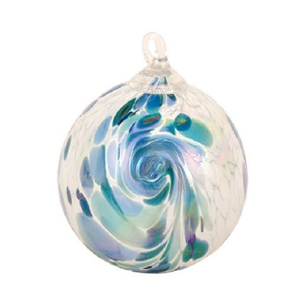 Glass Eye Studio Blue Hydrangea Feather Classic Ornament